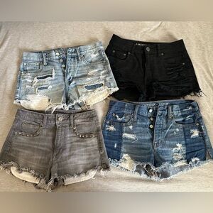 American Eagle Hi Rise Festival Jeans Shorts LOT of 4